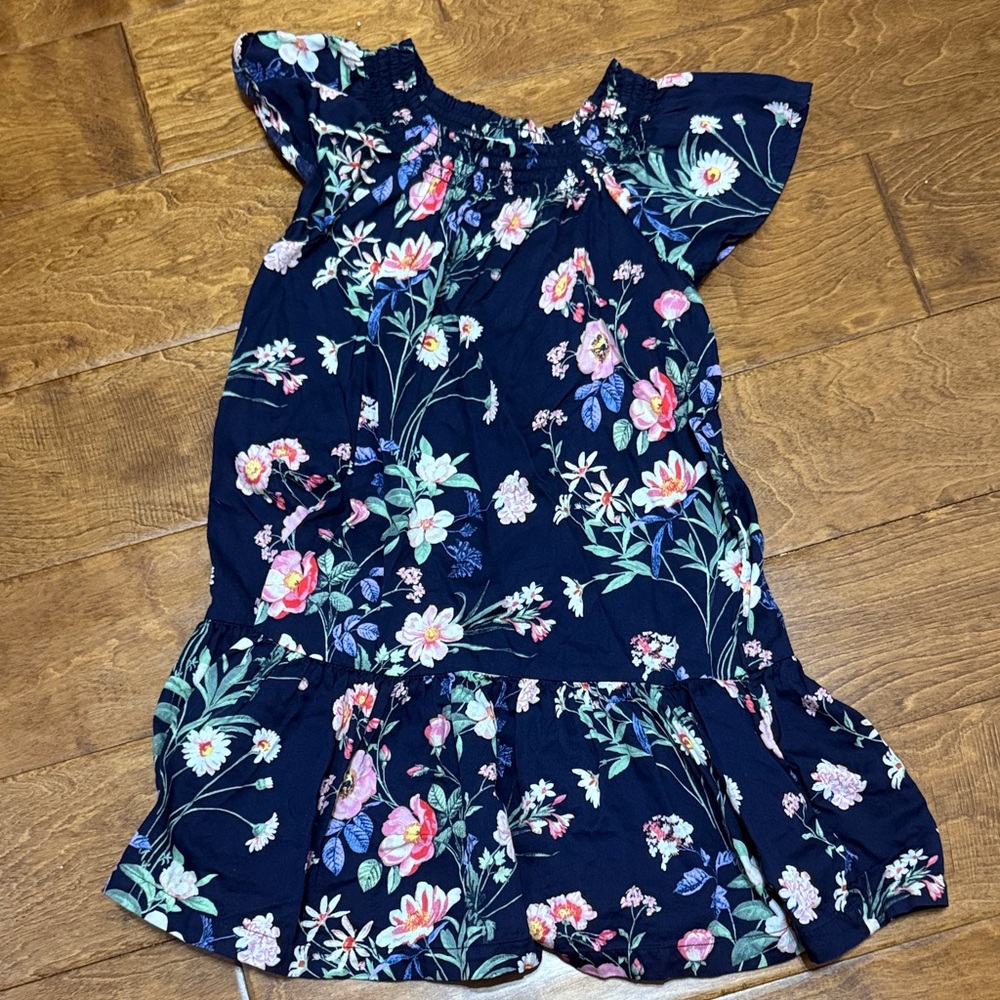 Like New Size Small Gap Kids Floral Navy Dress